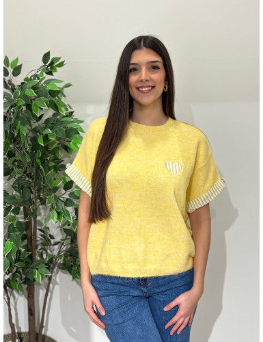 Camisola de malha de manga curta