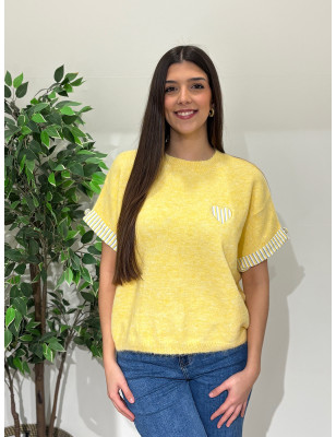 Camisola de malha de manga curta