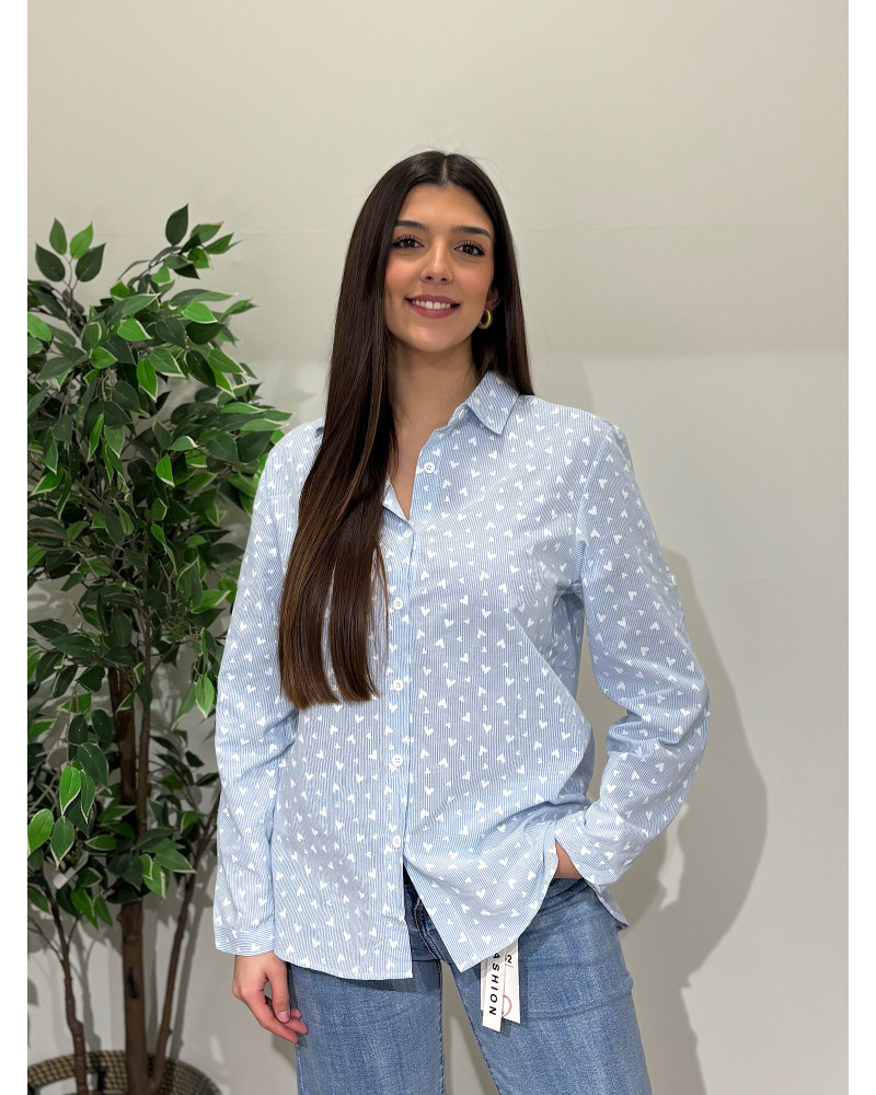 Camisa de riscas c/corações