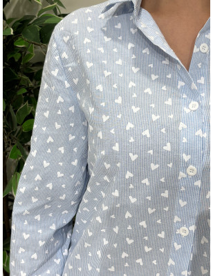 Camisa de riscas c/corações