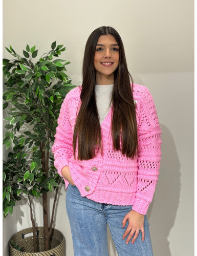 Casaco de malha trabalhada