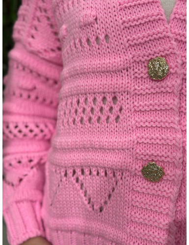 Casaco de malha trabalhada