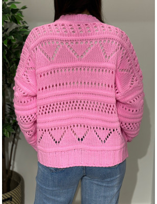 Casaco de malha trabalhada