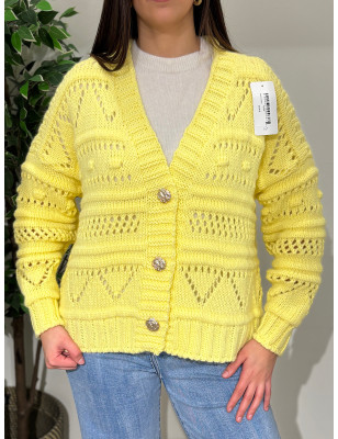 Casaco de malha trabalhada