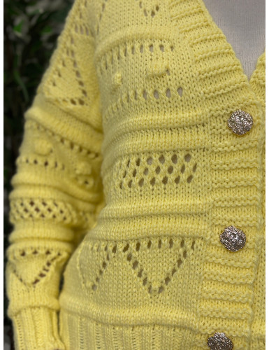 Casaco de malha trabalhada