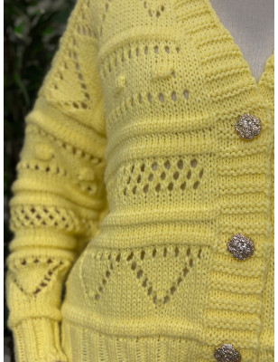 Casaco de malha trabalhada