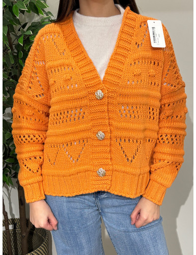 Casaco de malha trabalhada