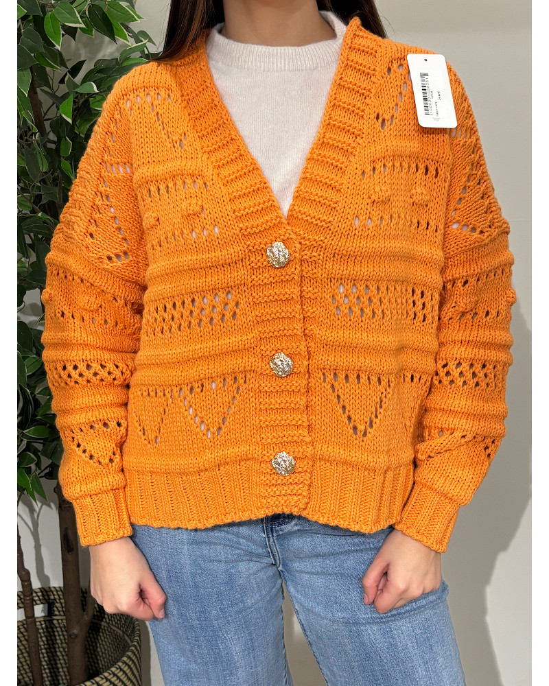 Casaco de malha trabalhada