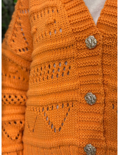 Casaco de malha trabalhada