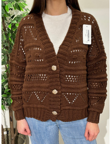 Casaco de malha trabalhada