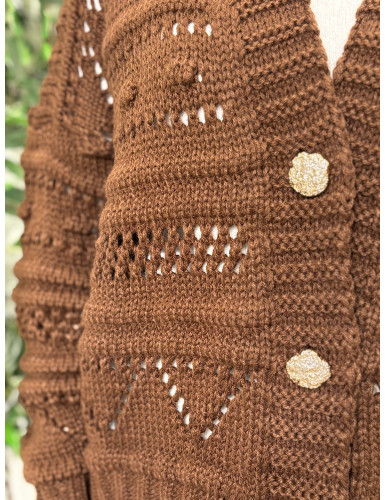 Casaco de malha trabalhada