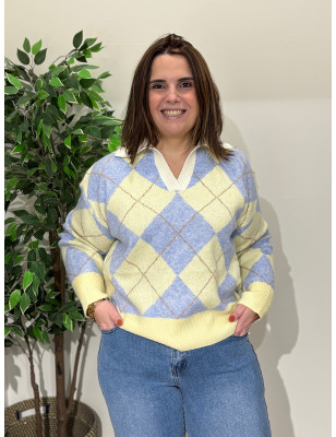 Polo de malha c/losangos