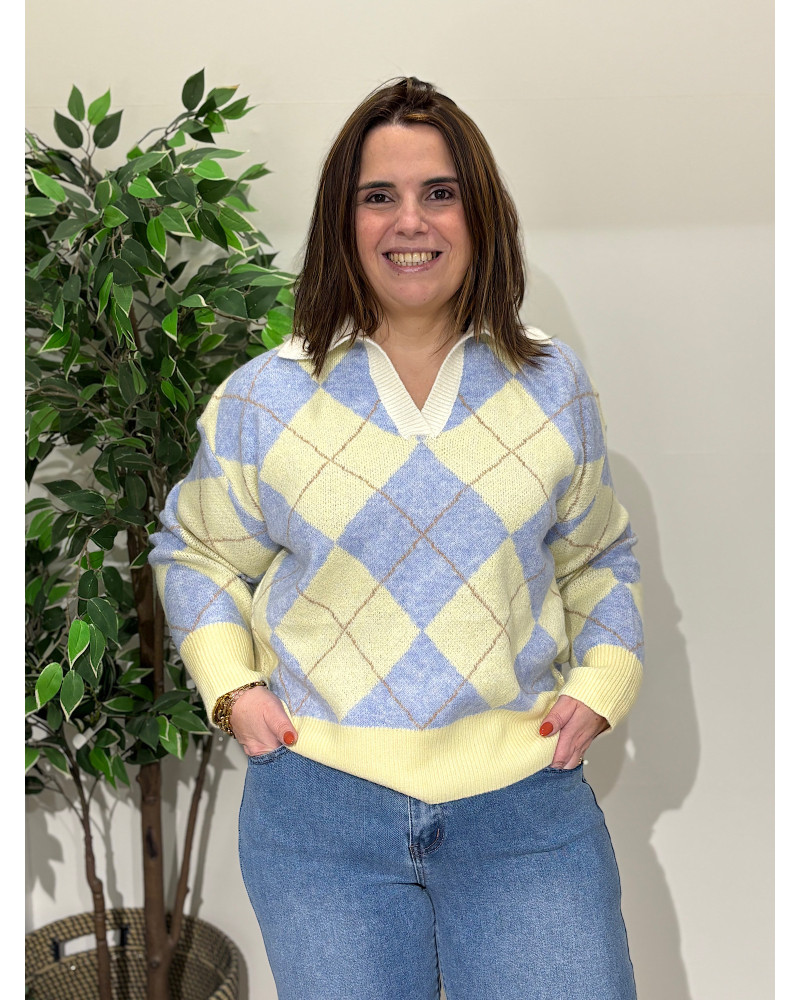 Polo de malha c/losangos