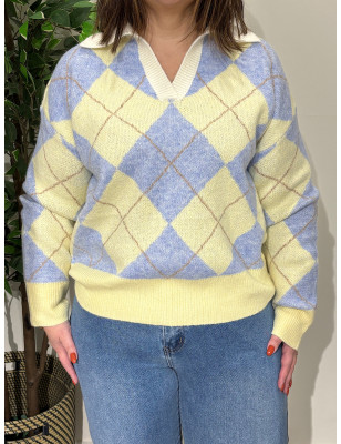 Polo de malha c/losangos