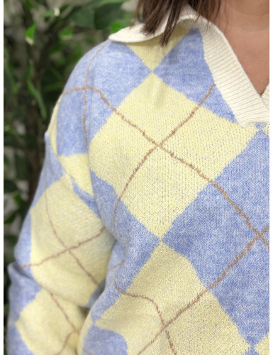 Polo de malha c/losangos