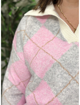 Polo de malha c/losangos