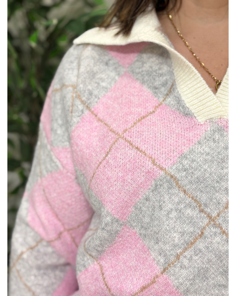 Polo de malha c/losangos