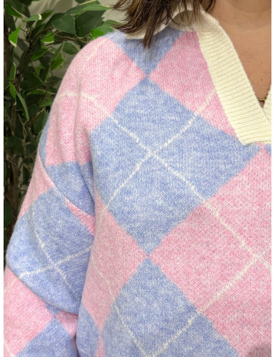 Polo de malha c/losangos