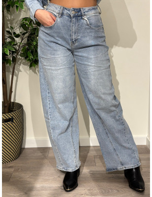 Calças de ganga clara Wide Leg