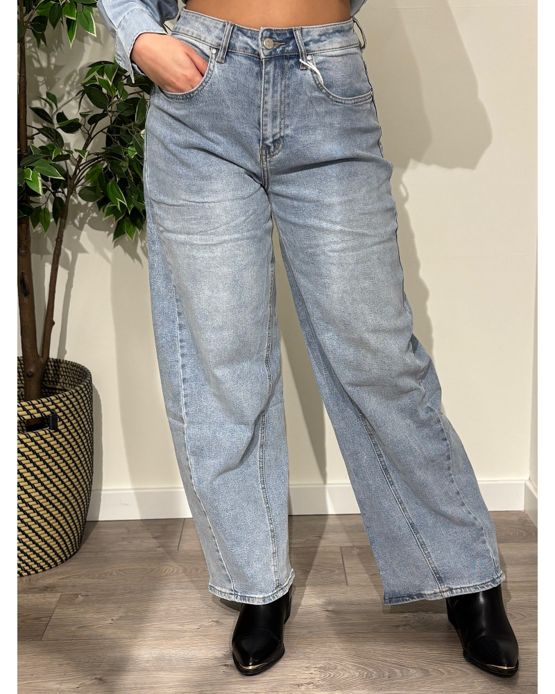 Calças de ganga clara Wide Leg