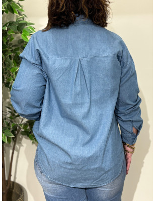 Camisa de ganga c/brilhos