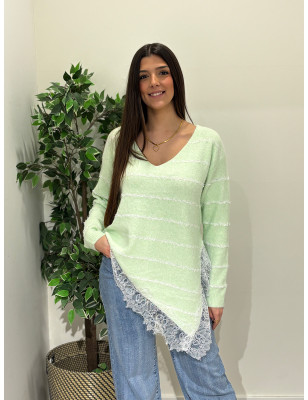 Camisola de malha c/renda