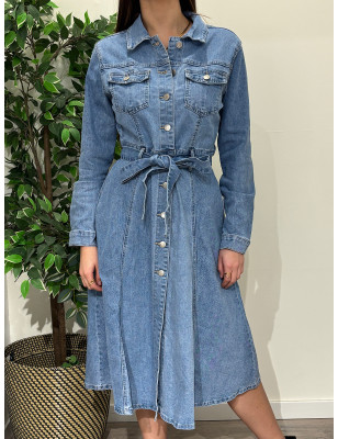 Vestido de ganga c/roda