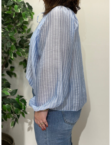 Blusa de riscas c/transparência