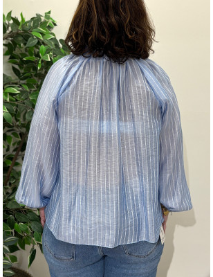 Blusa de riscas c/transparência