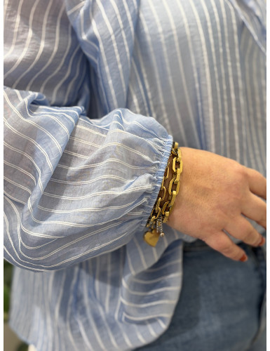 Blusa de riscas c/transparência