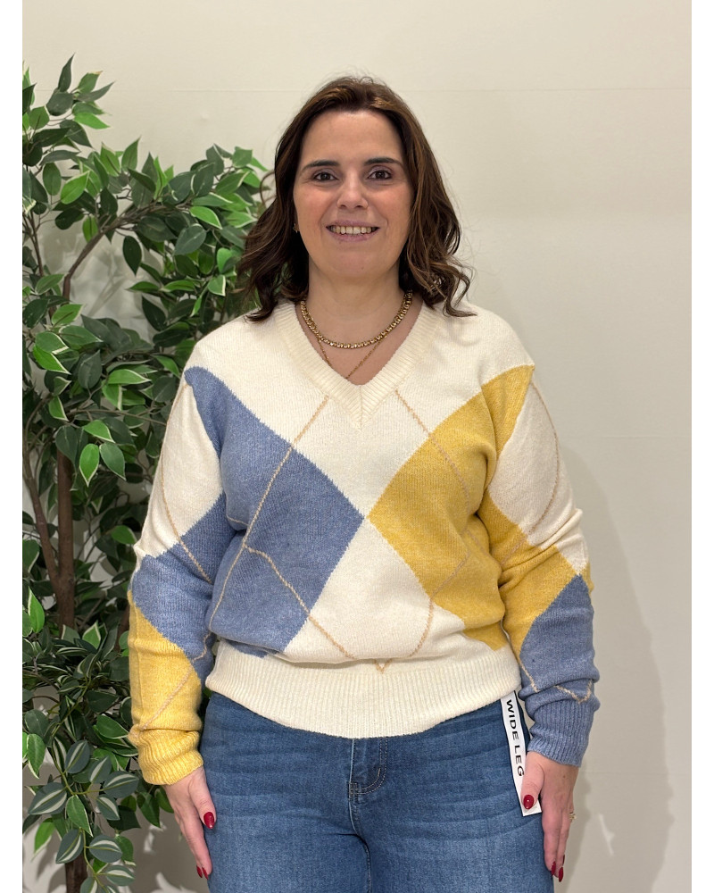 Camisola de losangos