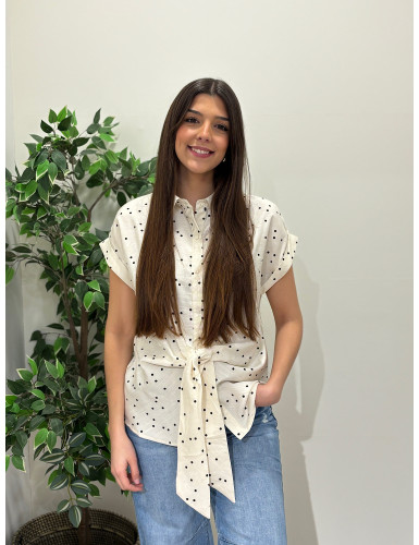 Camisa de manga curta c/bolinhas