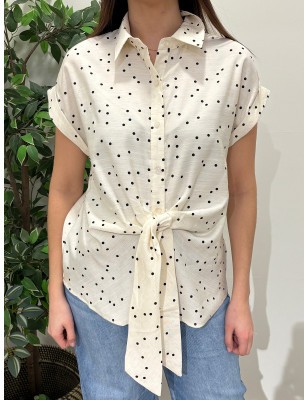 Camisa de manga curta c/bolinhas