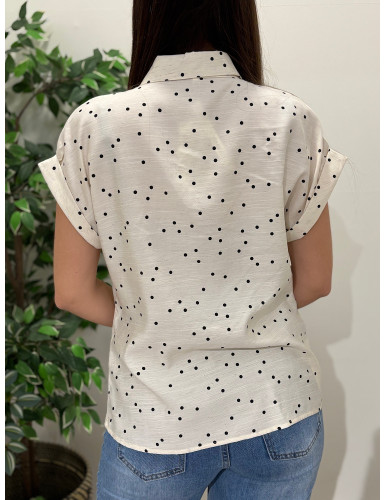 Camisa de manga curta c/bolinhas
