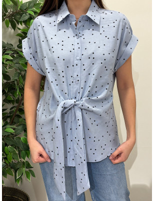 Camisa de manga curta c/bolinhas