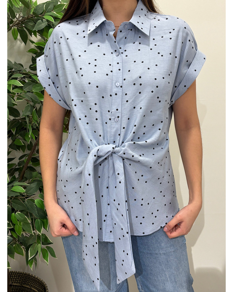 Camisa de manga curta c/bolinhas