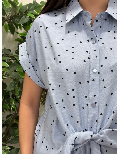 Camisa de manga curta c/bolinhas