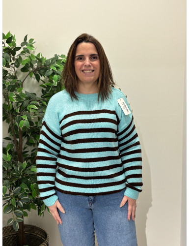 Camisola de malha ás riscas