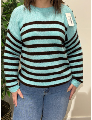 Camisola de malha ás riscas