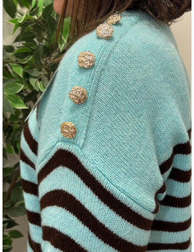 Camisola de malha ás riscas