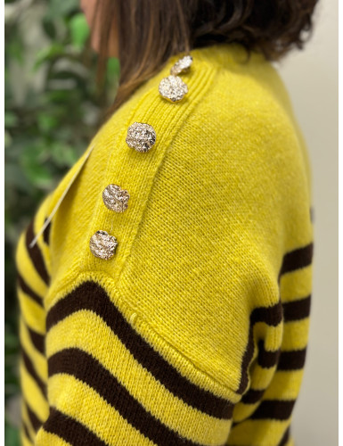 Camisola de malha ás riscas