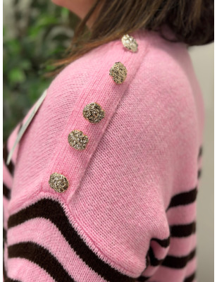 Camisola de malha ás riscas