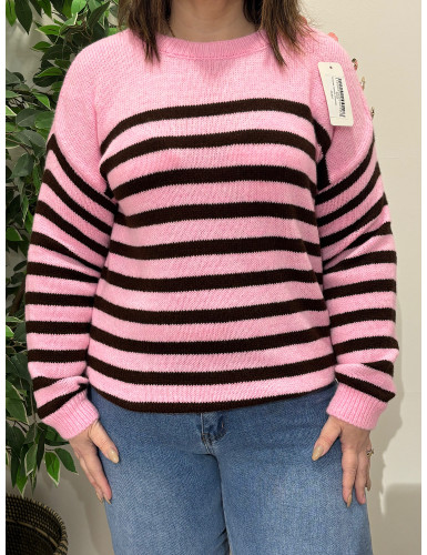 Camisola de malha ás riscas