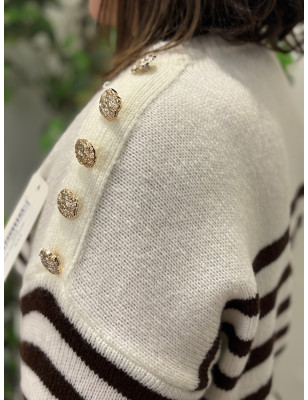 Camisola de malha ás riscas