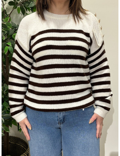 Camisola de malha ás riscas