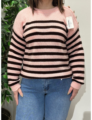 Camisola de malha ás riscas