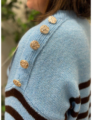 Camisola de malha ás riscas