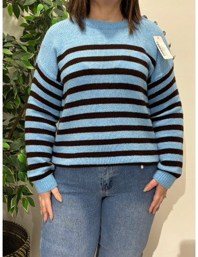 Camisola de malha ás riscas