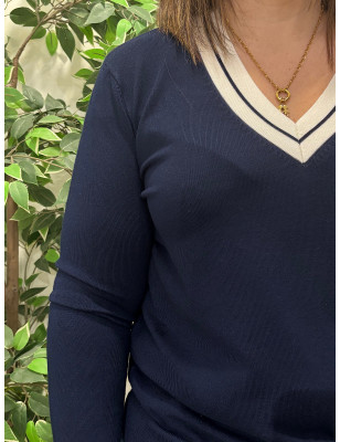 Pulôver Liso com decote em V