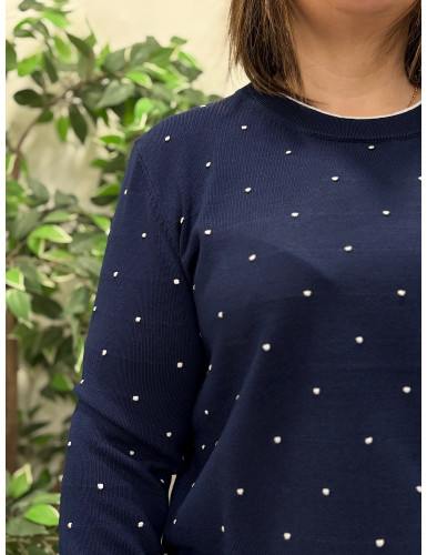 Camisola de malha fina c/bolinhas